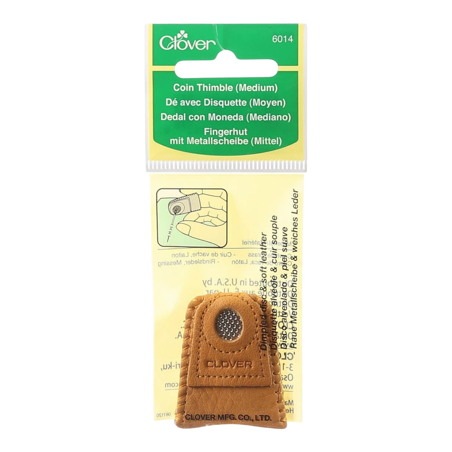 Leather Coin Thimble Medium (single sided) for hand sewing, quilting and needlework