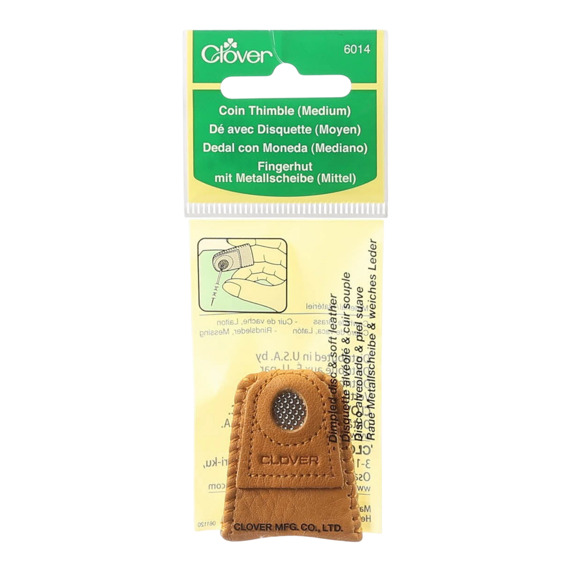 Leather Coin Thimble Medium (single sided) for hand sewing, quilting and needlework