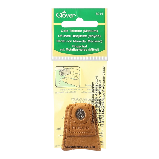 Leather Coin Thimble Medium (single sided) for hand sewing, quilting and needlework