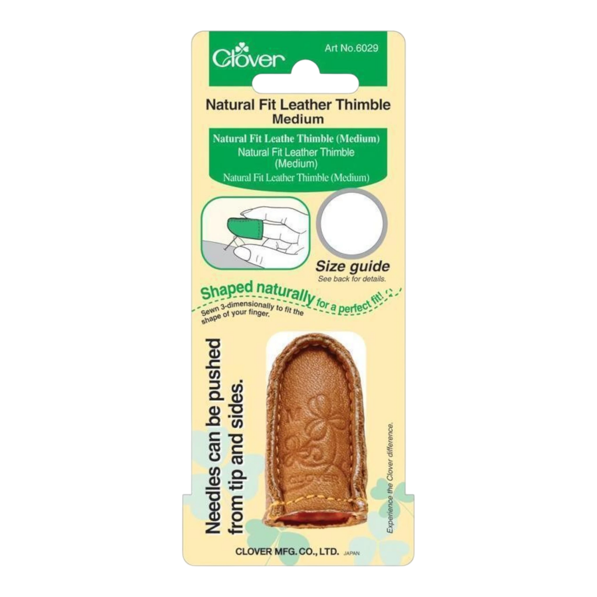 Natural Fit Leather Thimble Medium for hand sewing, quilting and needlework