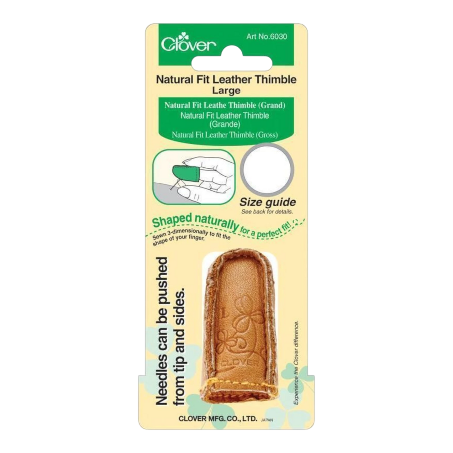 Natural Fit Leather Thimble Medium for hand sewing, quilting and needlework