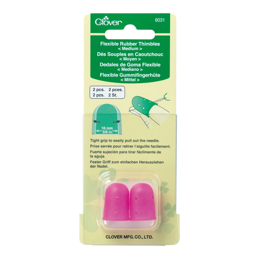 Clover Rubber Thimble - Pink Medium for hand sewing, quilting and needlework
