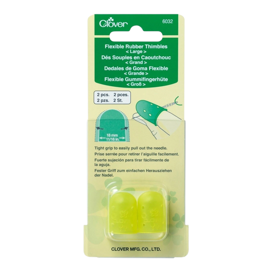 Clover Rubber Thimble Large-2pk for hand sewing, quilting and needlework