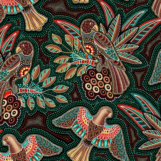Gondwana - Birds Green sewing and quilting product