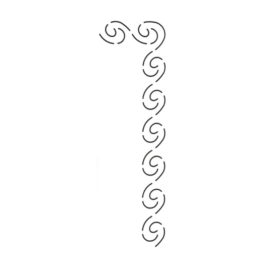 Everything Fabric 1 inch wave border quilting stencil made of clear flexible Mylar plastic for fabric marking