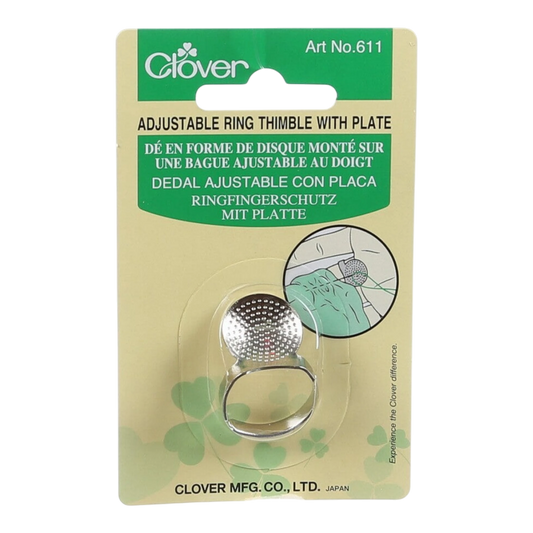 Adjustable Thimble with Metal Plate for hand sewing, quilting and needlework