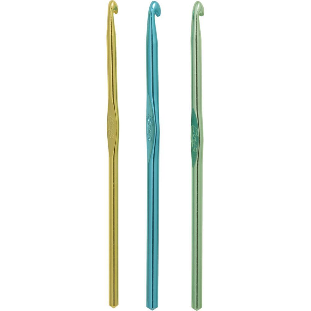 Boye Aluminium Crochet Hook Set size H, I, J for crochet and yarn projects