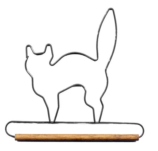 Black Cat Quilt Hanger by Ackerfeld | 6.5" x 6" Metal Wire Craft Display Frame