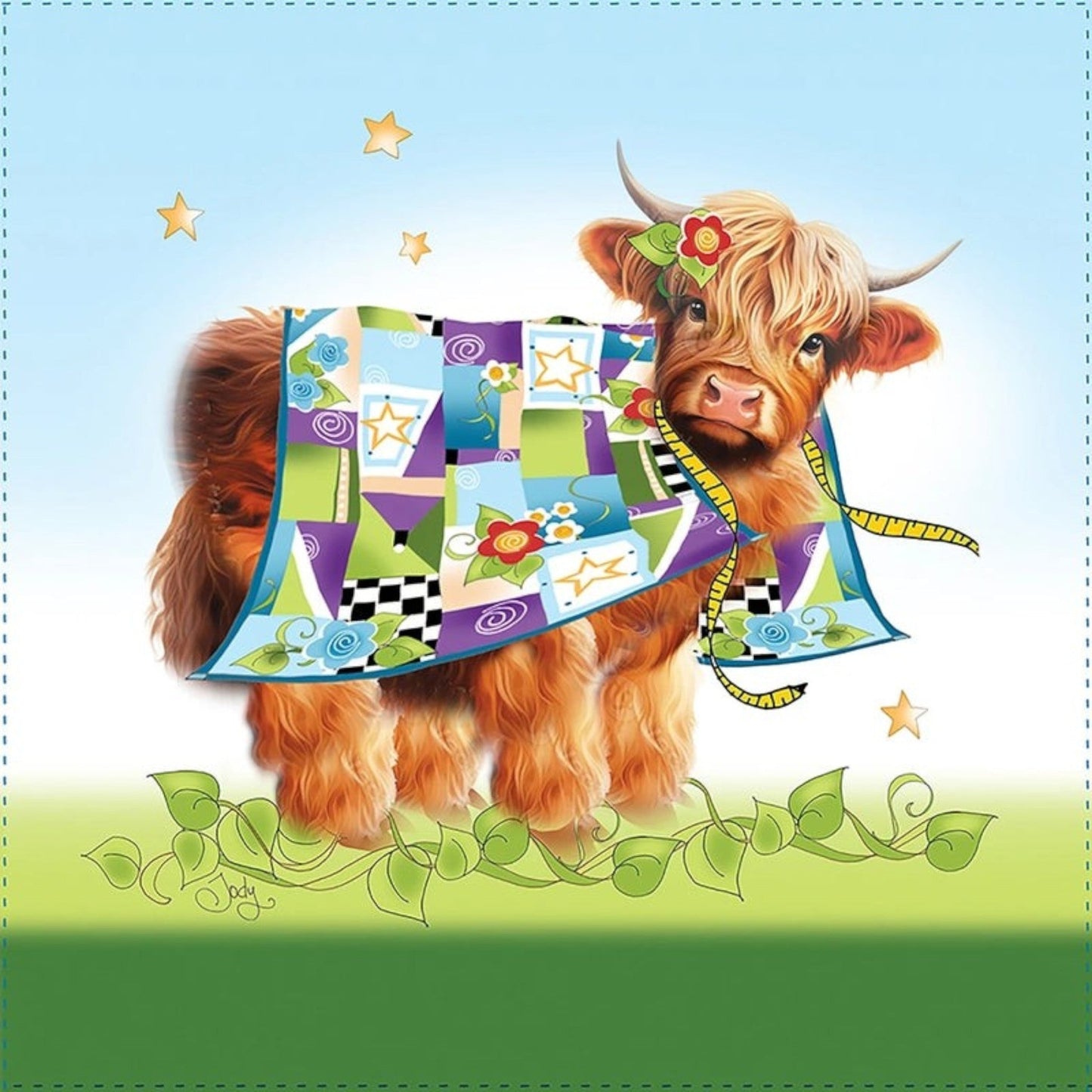 6in Art Panel - Hi Cow Quilt - Everything Fabric