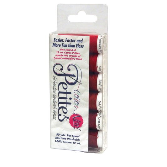 Sulky Petites 12wt Cotton Thread 6 Pack - Redwork for patchwork, quilting and sewing