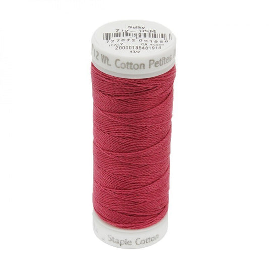 Sulky Thread Cotton Petites - 12wt - Burgundy for patchwork, quilting and sewing
