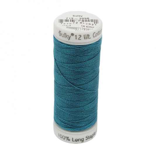 Sulky Thread Cotton Petites - 12wt - Dark Turquoise for patchwork, quilting and sewing