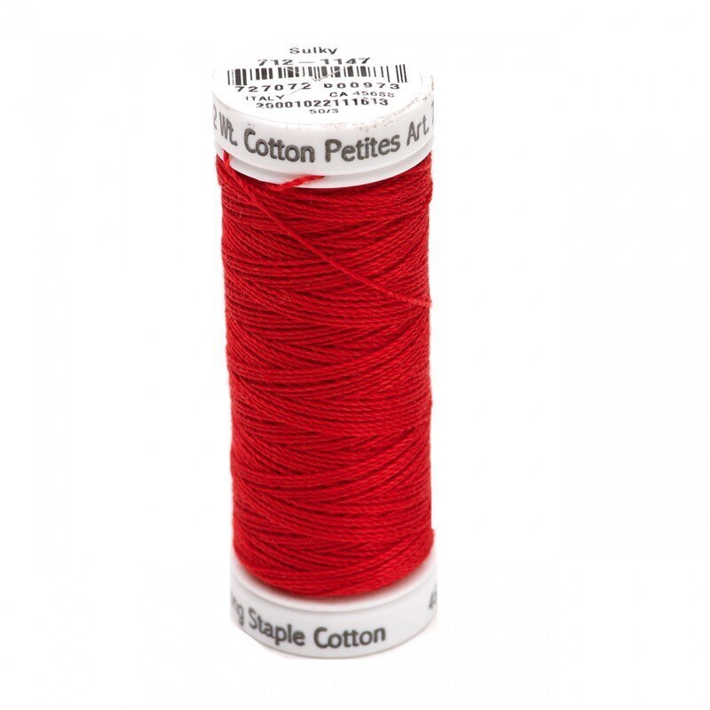 Sulky Thread Cotton Petites - 12wt - Christmas Red for patchwork, quilting and sewing