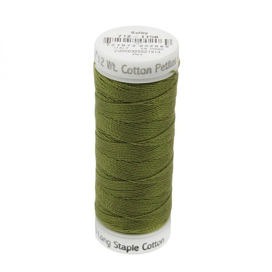 Sulky Thread Cotton Petites - 12wt - Lt Army Green for patchwork, quilting and sewing