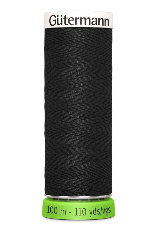 Gutermann Polyester Thread Recycled BLACK - 110yd , piecing and stitching