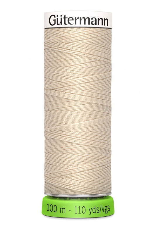 Gutermann Polyester Thread Recycled BONE - 110yd , piecing and stitching