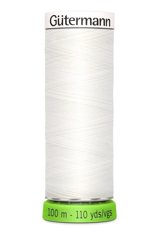Gutermann Polyester Thread Recycled NU WHITE - 110yd , piecing and stitching