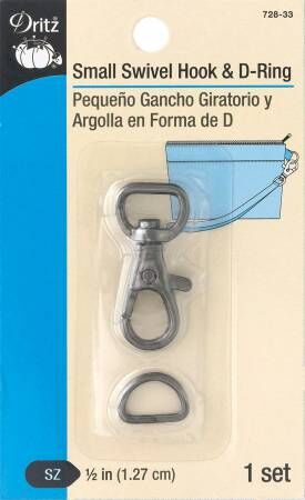 Small Swivel Hook & D-Ring for bag making and sewing projects