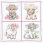 Jack Dempsey Baby Highland Cows 18 inch stamped quilt squares