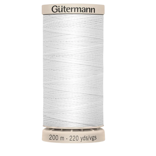 Hand Quilting Cotton Thread - WHITE for patchwork, quilting and sewing