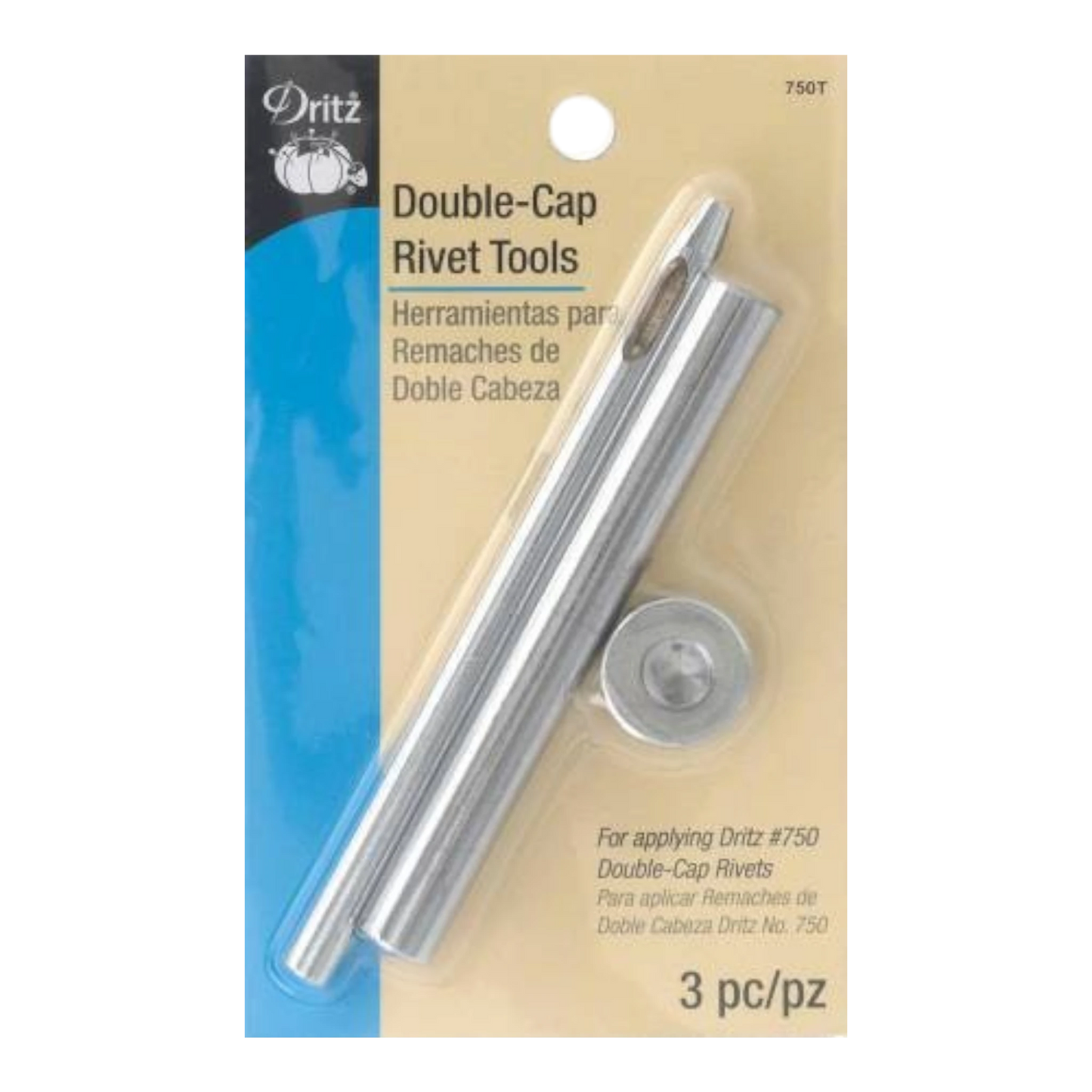 Double-Cap Rivet Tools Nickel , crafting and sewing tasks