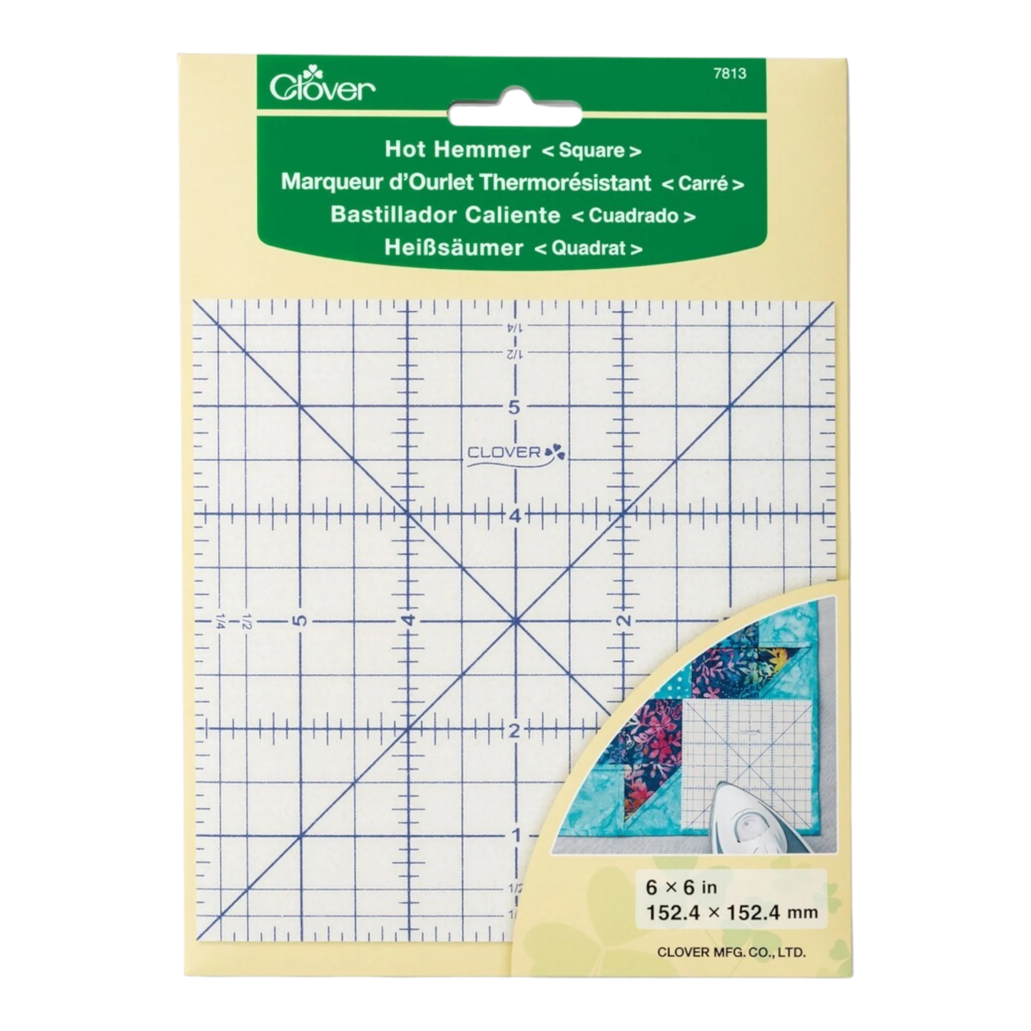 Clover Hot Hemmer Pressing Tool SQUARE , crafting and sewing tasks