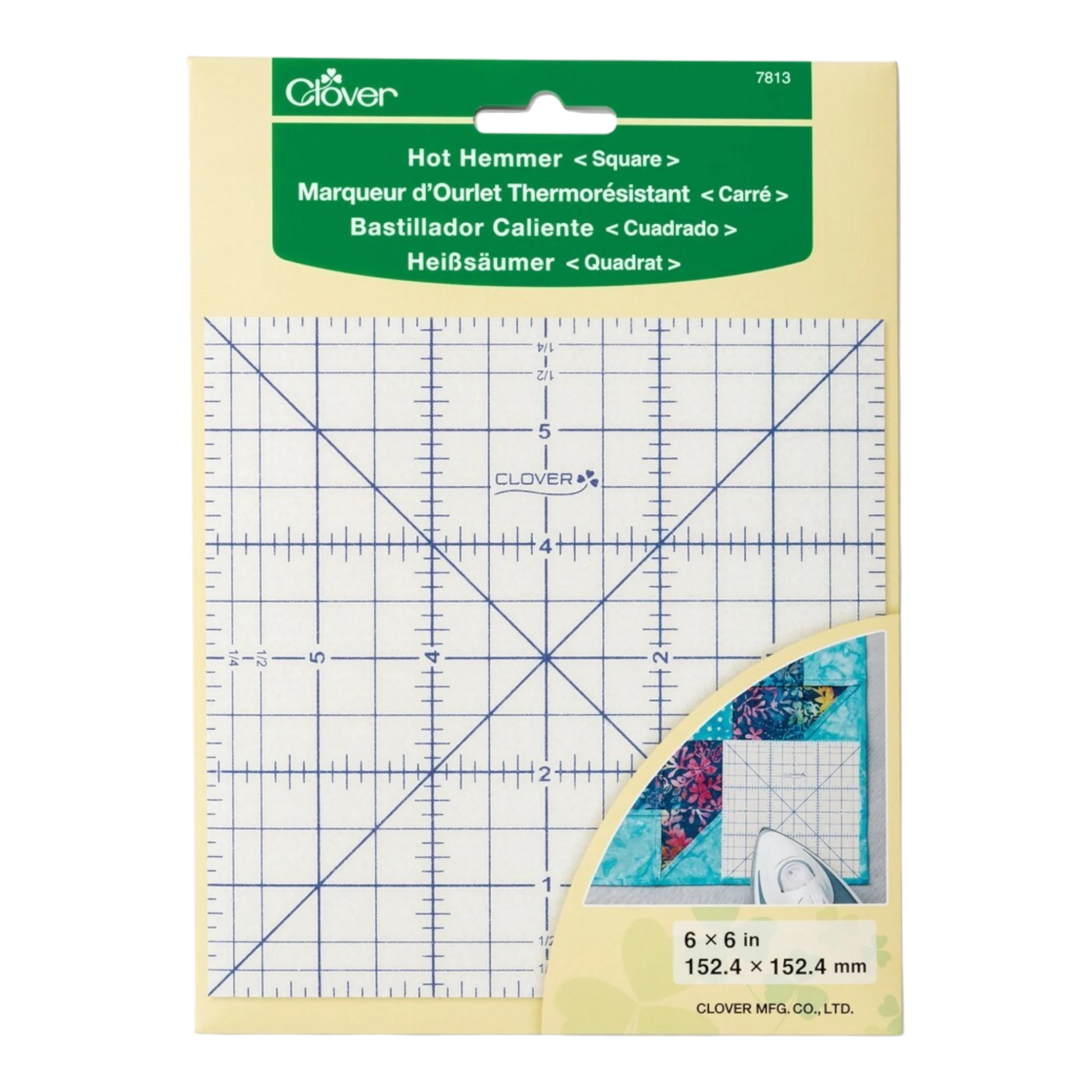 Clover Hot Hemmer Pressing Tool SQUARE , crafting and sewing tasks