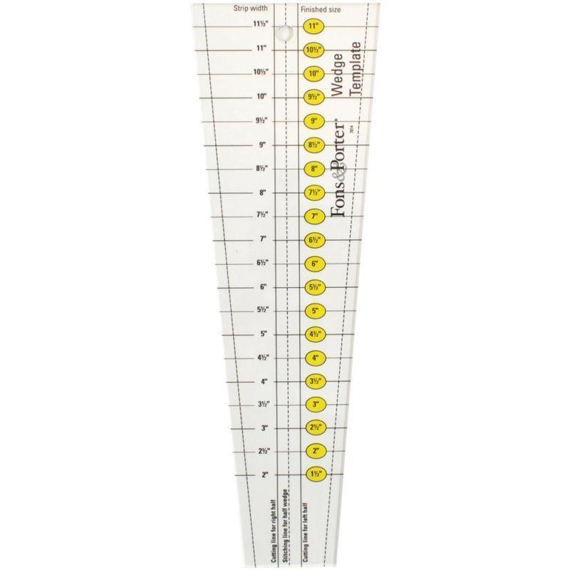 Fons & Porter Wedge Template for precise cutting, marking and patchwork