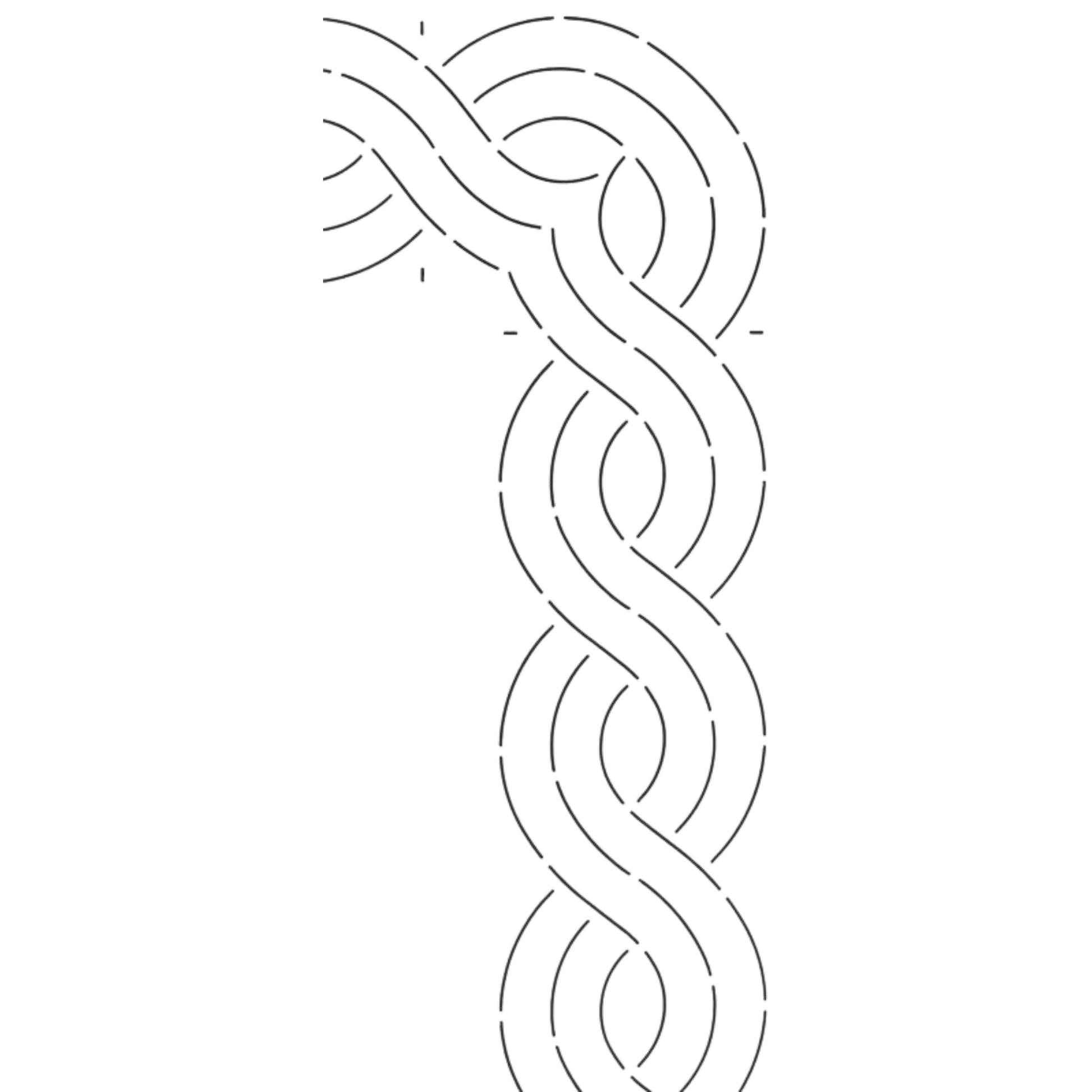 Quilt Stencil Cable Corner / Border 76 mm for precise cutting, marking and patchwork