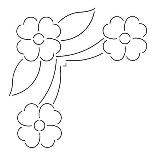 Quilt Stencil FLORAL CORNER | 76 mm border 800QC for precise cutting, marking and patchwork