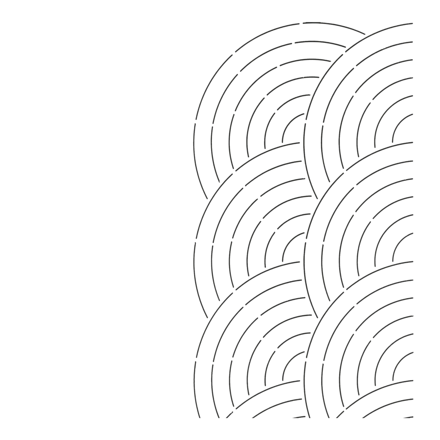Quilt Stencil Baptist Fan Background - 114 mm for precise cutting, marking and patchwork