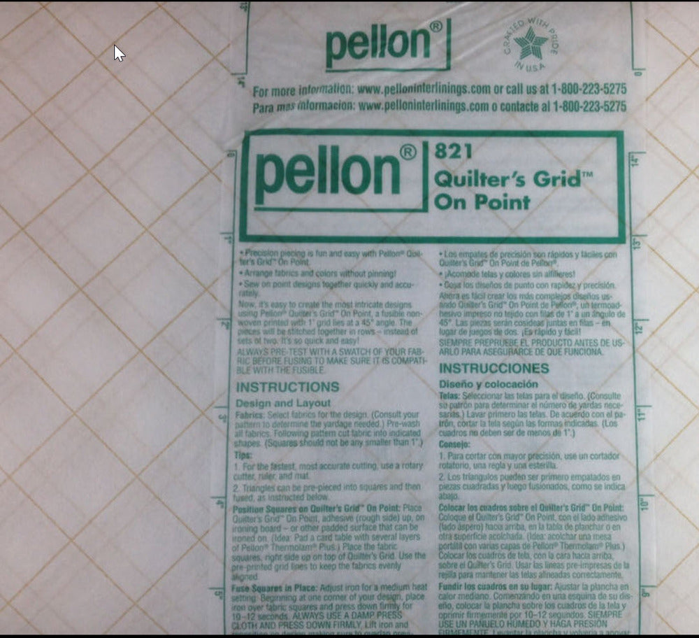 Pellon Quilters Grid 25 mm Gridded On Point 1143 mm wide sewing and quilting product