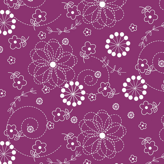 Doodles - VIOLET RED sewing and quilting product