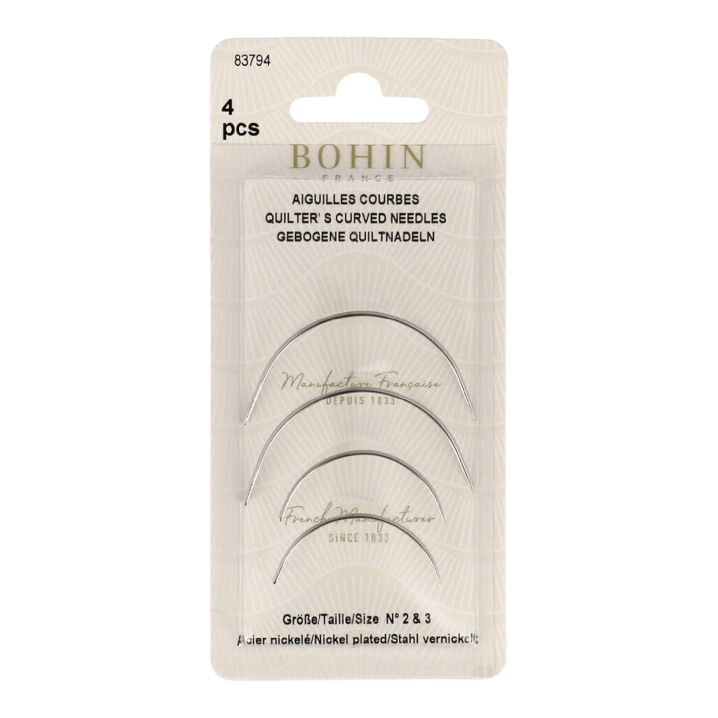 Bohin Curved Between / Quilting Needles , quilting and needlework