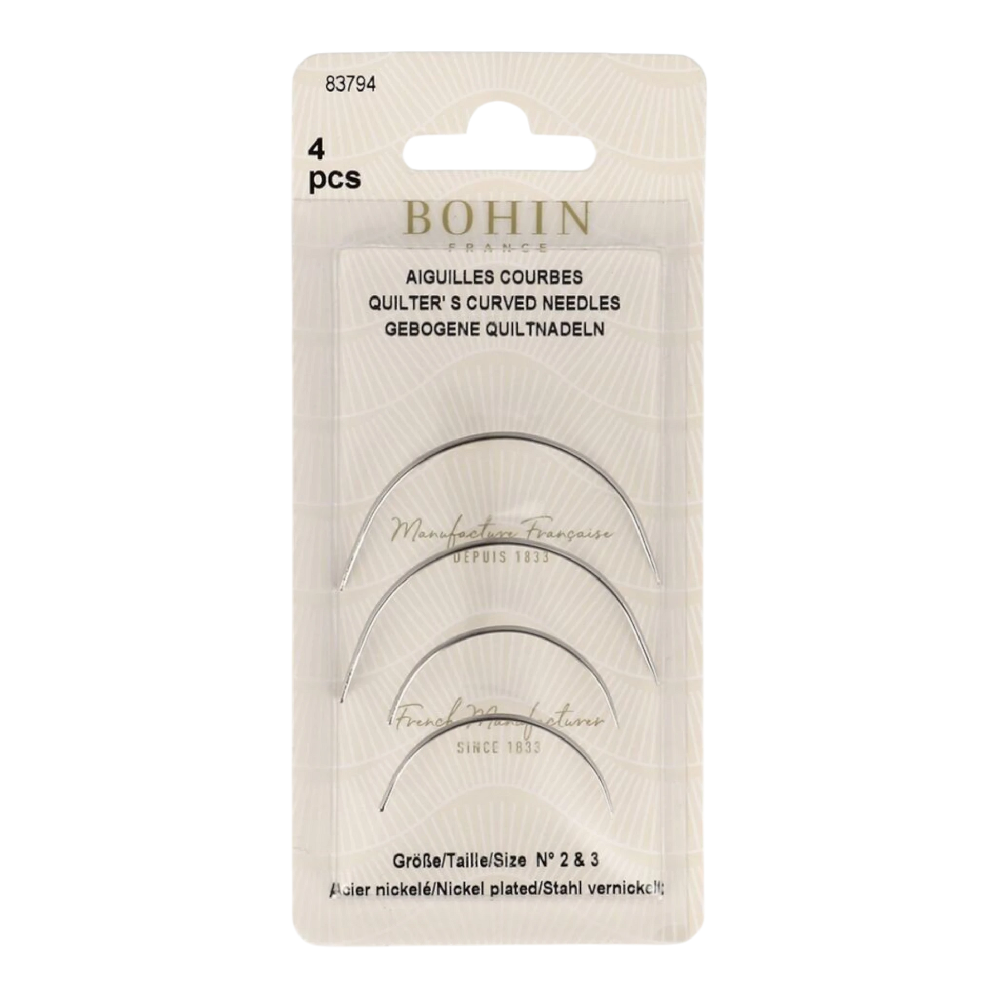 Bohin Curved Between / Quilting Needles , quilting and needlework