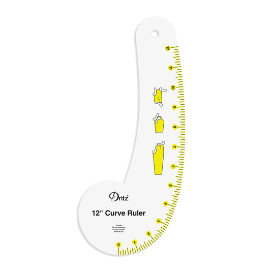 Curve Ruler Clear 305 mm for precise cutting, marking and patchwork