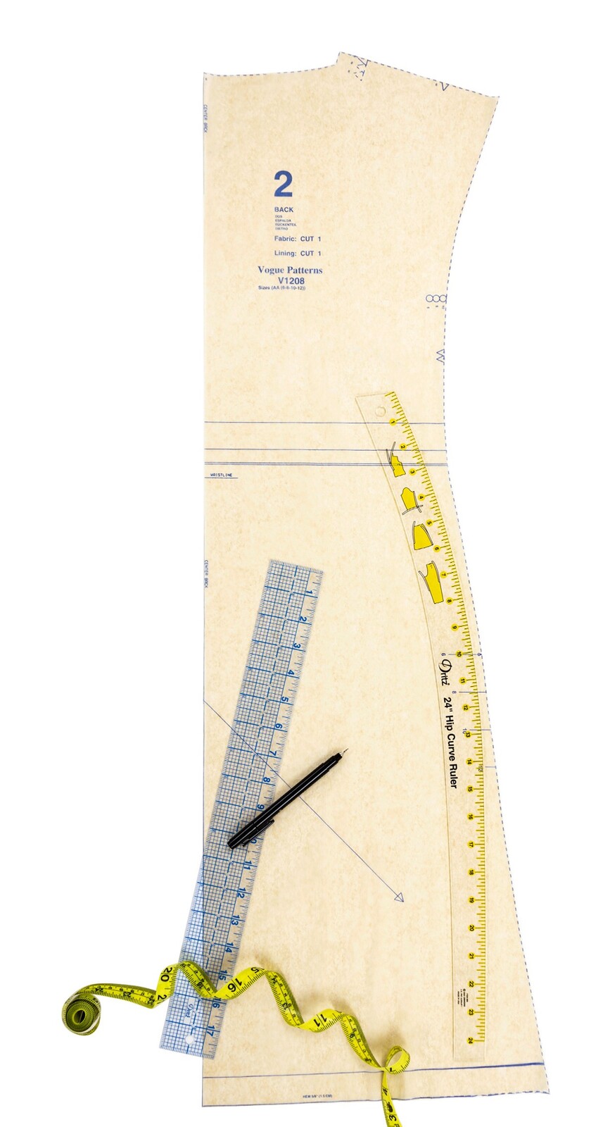 Dritz Hip Curve Ruler 24in Clear