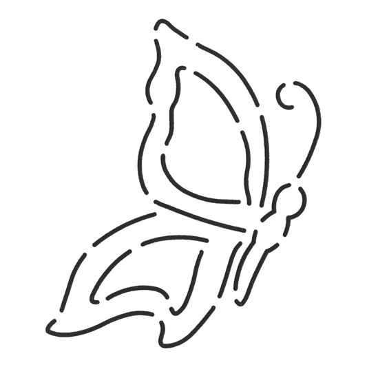Quilt Stencil - Butterfly Side 102 mm for precise cutting, marking and patchwork