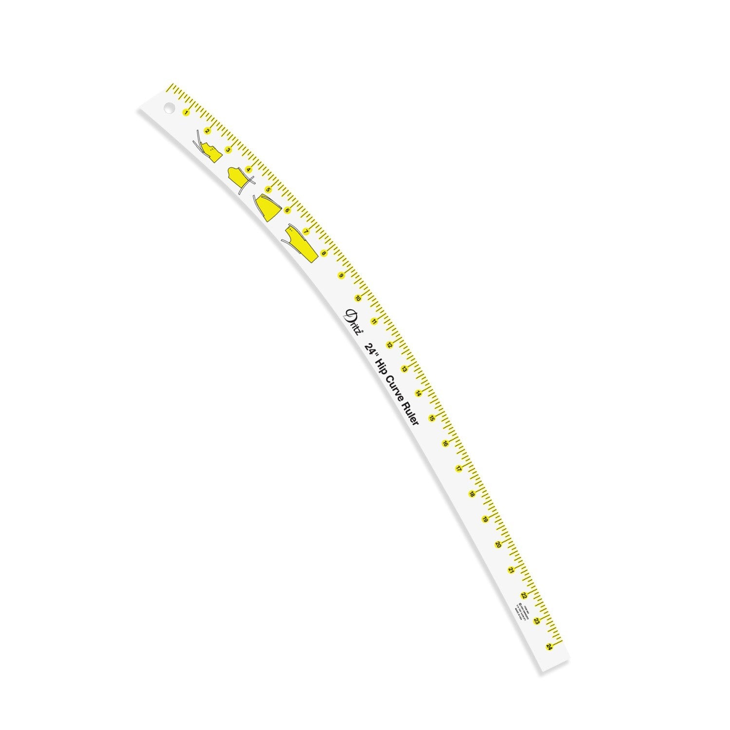 Hip Curve Ruler Clear 610 mm for precise cutting, marking and patchwork