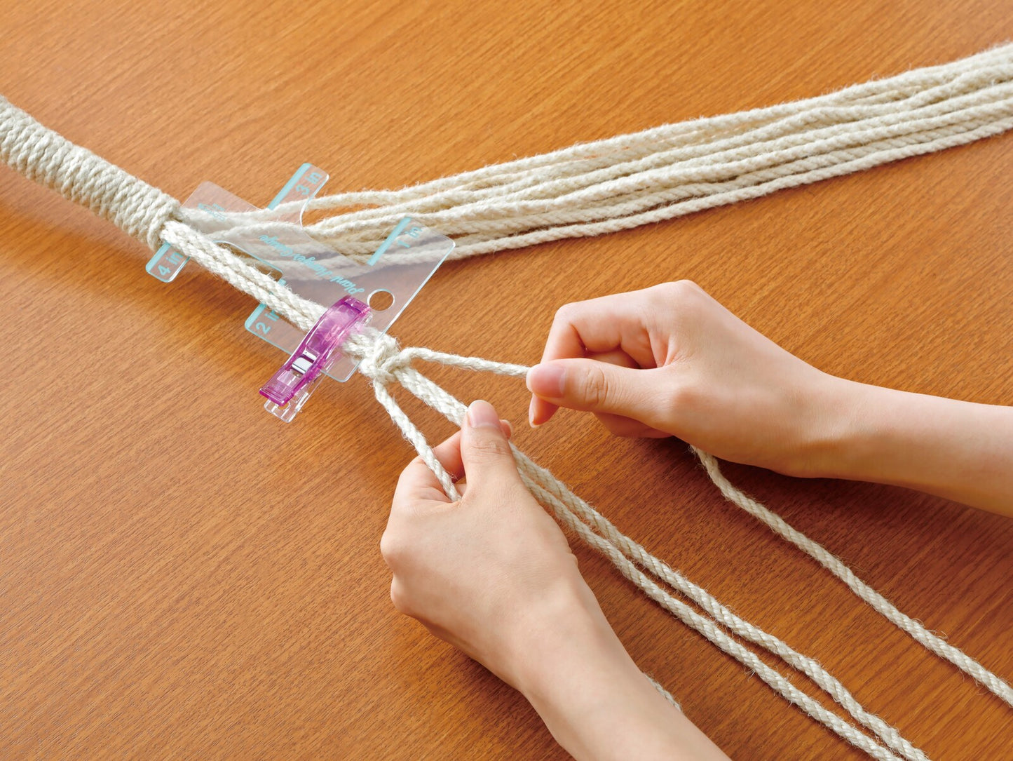 Macrame Plant Hanger Gauge for quilt display and sewing room organisation