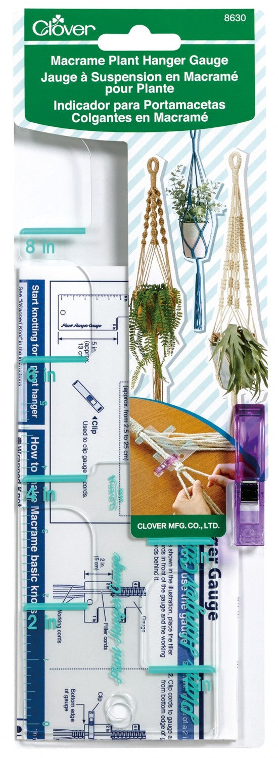 Macrame Plant Hanger Gauge for quilt display and sewing room organisation