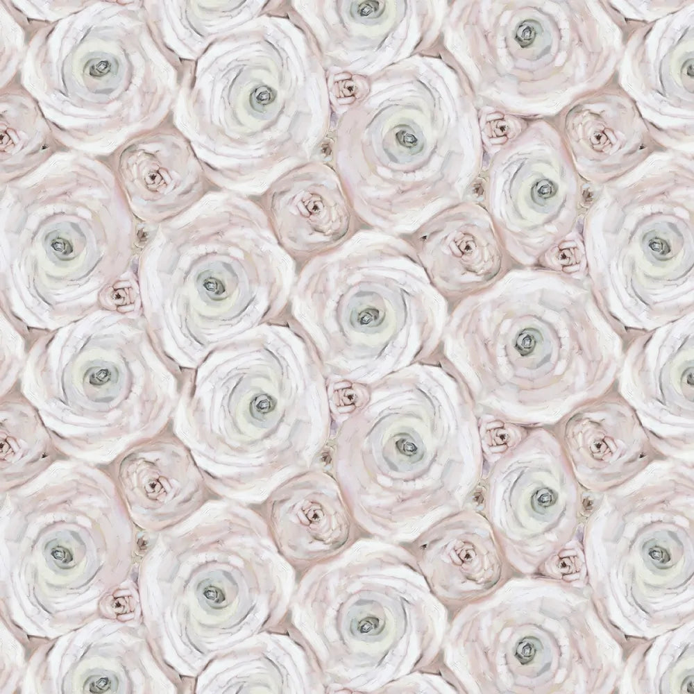 Sweet Child of Mine - Champagne Folded Fabric Flowers 8 in repeat for patchwork, quilting and sewing