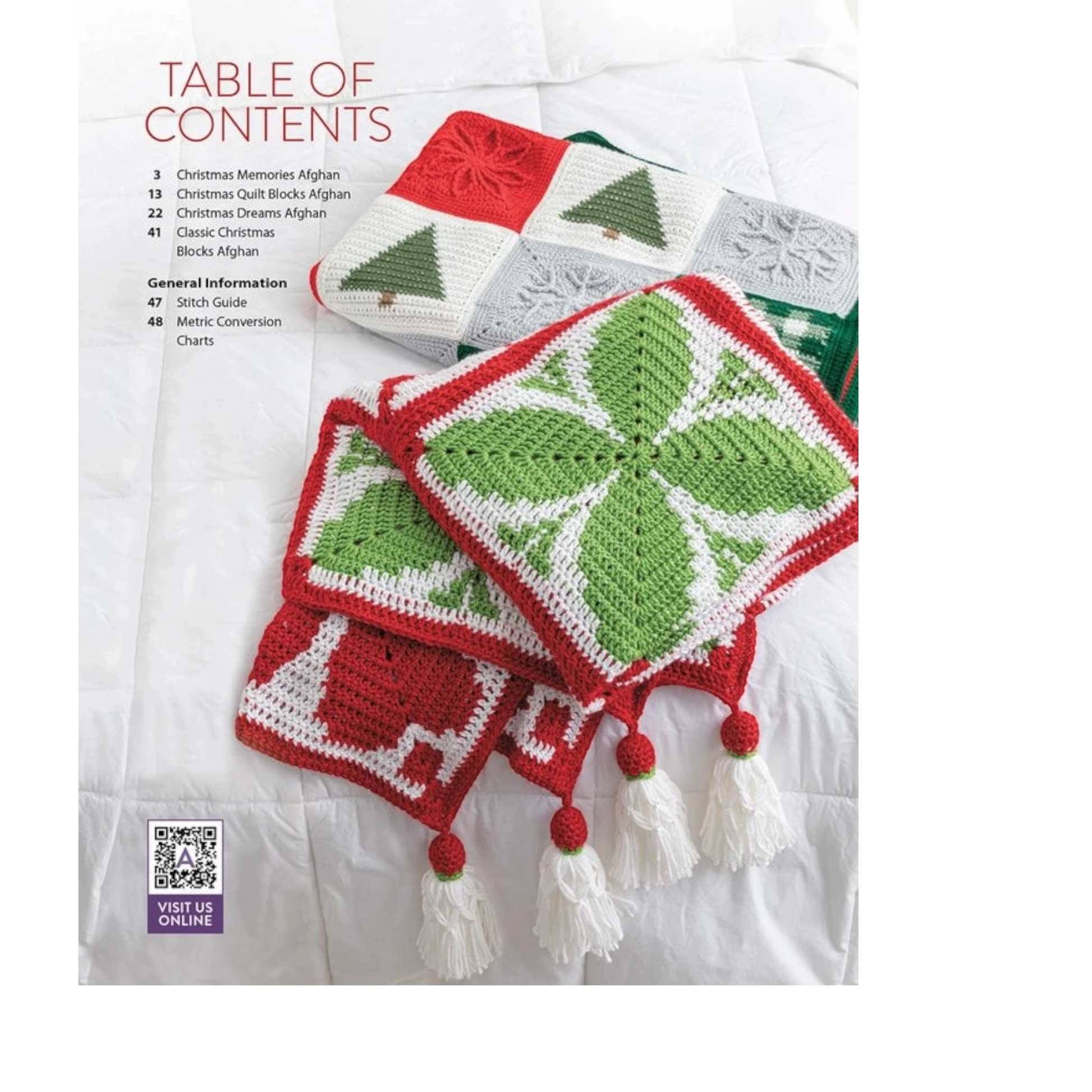 Festive Christmas Crochet Afghans Book , quilting and craft projects
