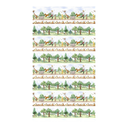 Winnie the Pooh - Brown Green Stripe Border sewing and quilting product