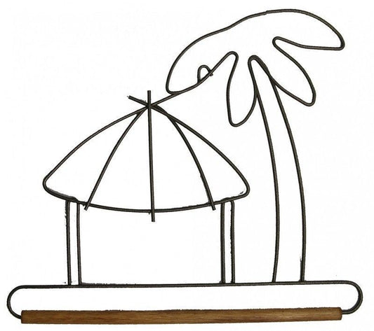 Quilt Hanger - Tiki Hut - 152 mm with stained Dowel for quilt display and sewing room organisation