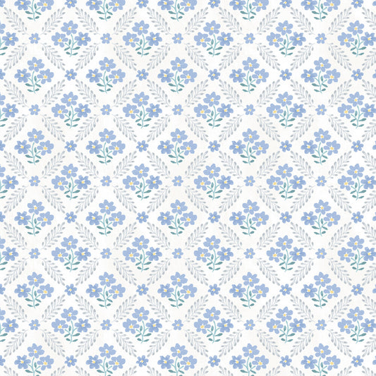 Morning Blooms - Cream/Multi Floral Grid sewing and quilting product