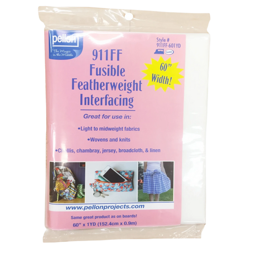 911FF Fusible Featherweight Interfacing 60in x 1yd for applique, sewing and craft projects