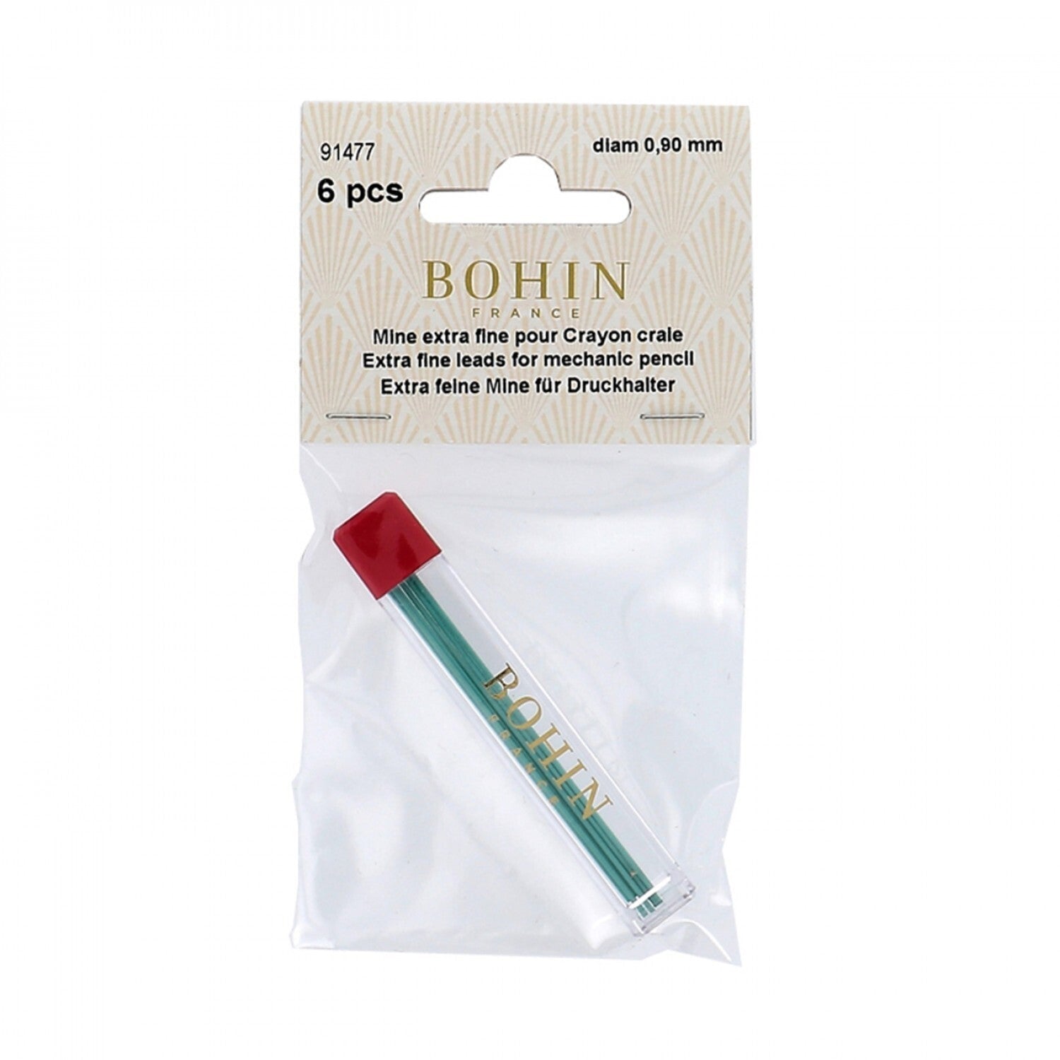 Bohin Mechanical Pencil Refill .9 mm Pink , sewing and fabric marking