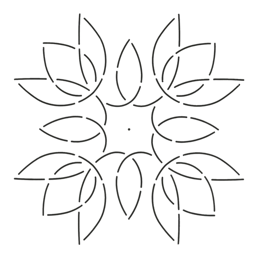 Quilt Stencil Tulip Medallion 203 mm for precise cutting, marking and patchwork