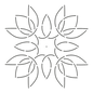 Quilt Stencil Tulip Medallion 203 mm for precise cutting, marking and patchwork